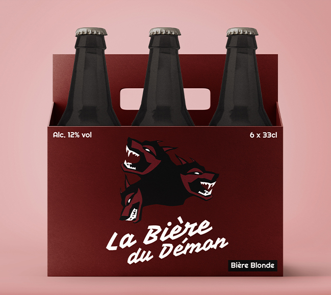 Packaging des 6 bouteilles des bières du Démon