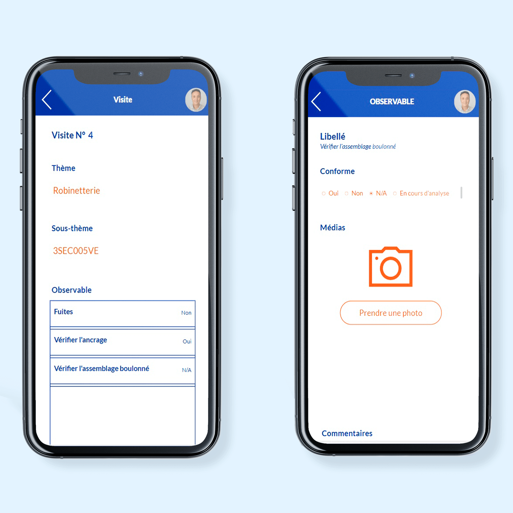 Page de connexion et page d'accueil